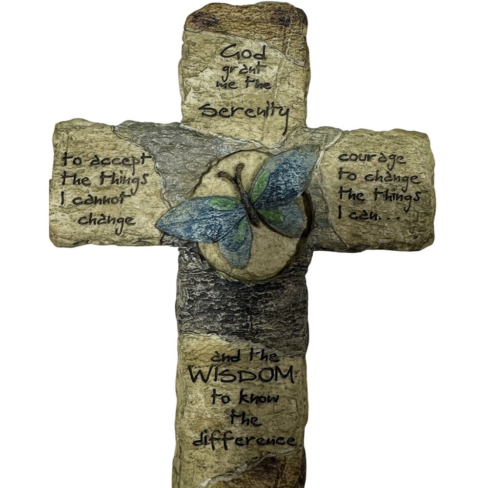 3D RESIN CROSS OF CHRIST "God Grant Me The Serenity..." Standing Cross - Picture 3 of 15